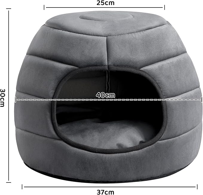 2-in-1 Foldable Pet Cave Bed – Small (16")