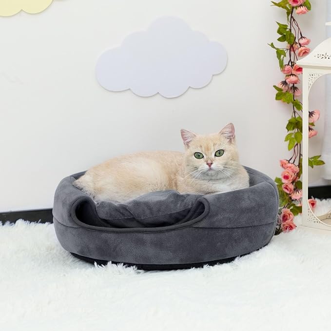 2-in-1 Foldable Pet Cave Bed – Small (16")