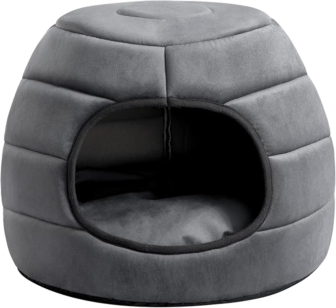 2-in-1 Foldable Pet Cave Bed – Small (16")